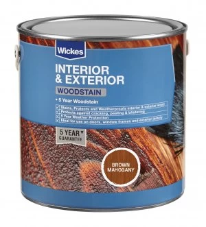 Image of Wickes Woodstain - Brown Mahogany 2.5L