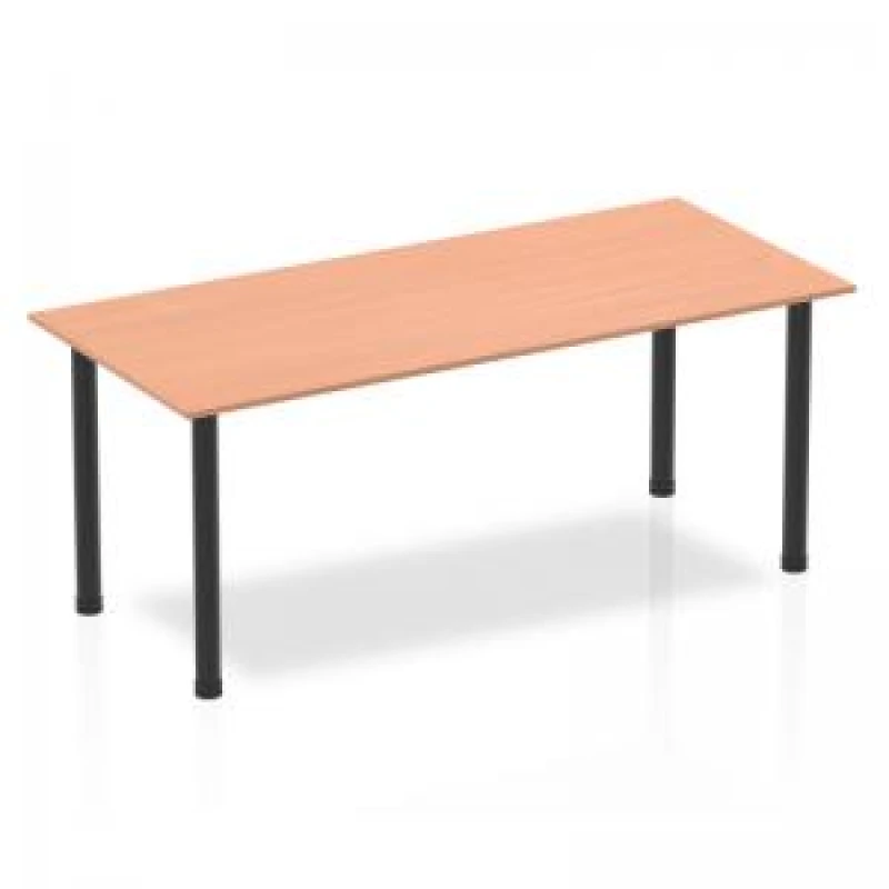 Image of Dynamic Impulse 1800mm Straight Table Beech Top Black Post Leg BF00381