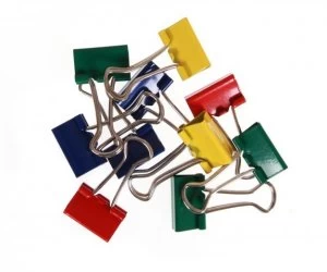 Image of Value Fold Back Clips 19mm Assorted Colour PK50