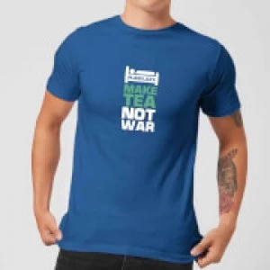 Image of Plain Lazy Make Tea Not War Mens T-Shirt - Royal Blue - L