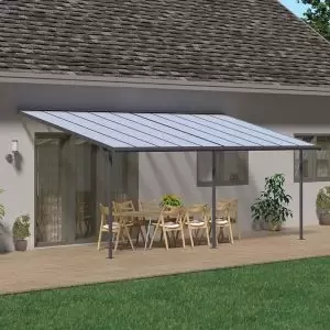 Image of Palram - Canopia Sierra Grey Non-Retractable Awning, (L)8.6M (H)3.05M (W)2.95M