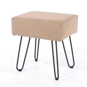 Image of Core Products Sand Fabric Rectangular Stool With Black Metal Legs
