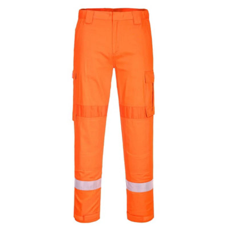 Image of BizFlame Lightweight Stretch Panelled Trousers FR401ORRS Colour: Orange