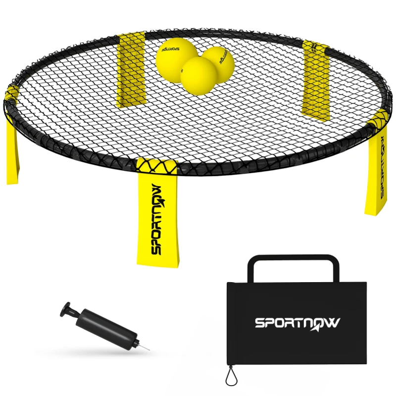 Image of SPORTNOW SPORTNOW Spike Ball Set, Mini Beach Games Set with Net, 3 Balls and Pump