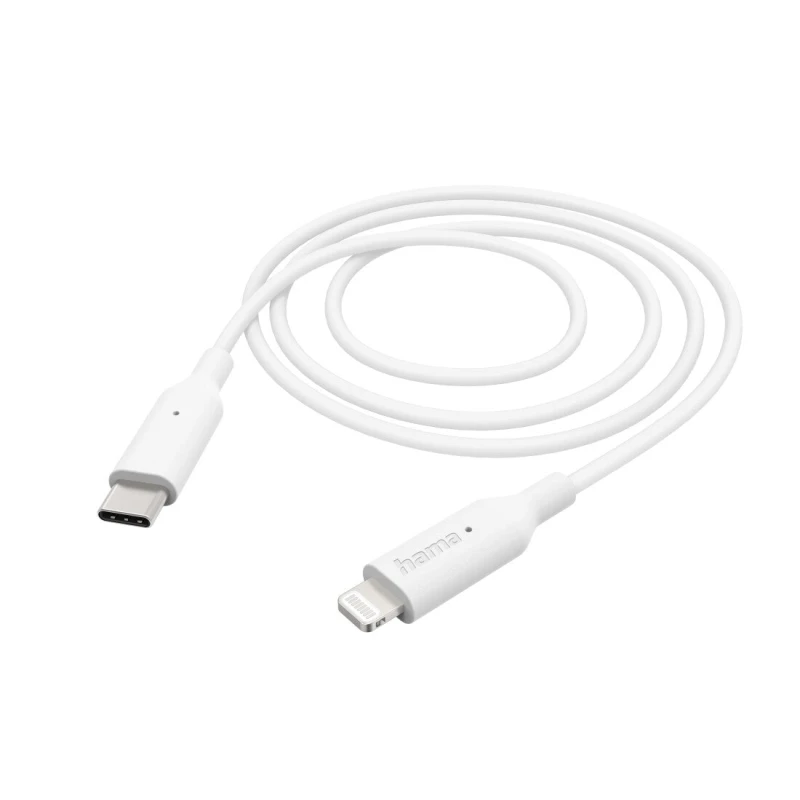 Image of Hama Hama USB charging cable USB 2.0 Apple Lightning plug, USB-C plug 1m White 00201598 00201598