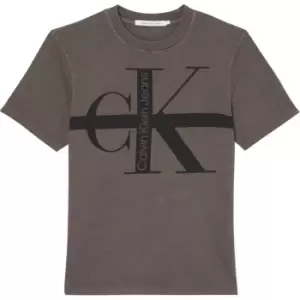 Image of Calvin Klein Jeans Stripe Ck Washed Tee - Brown