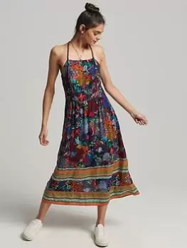 Image of Superdry Vintage Cami Maxi Dress - Multi, Size 8, Women