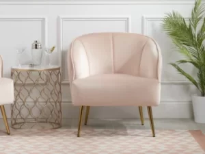Image of Birlea Bella Blush Pink Velvet Fabric Chair