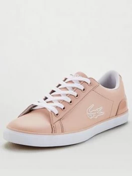 Image of Lacoste Lerond 120 Lace Up Trainers - Natural