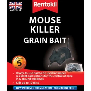 Image of Rentokil Mouse Killer Grain Bait Sachets - 5 Pack