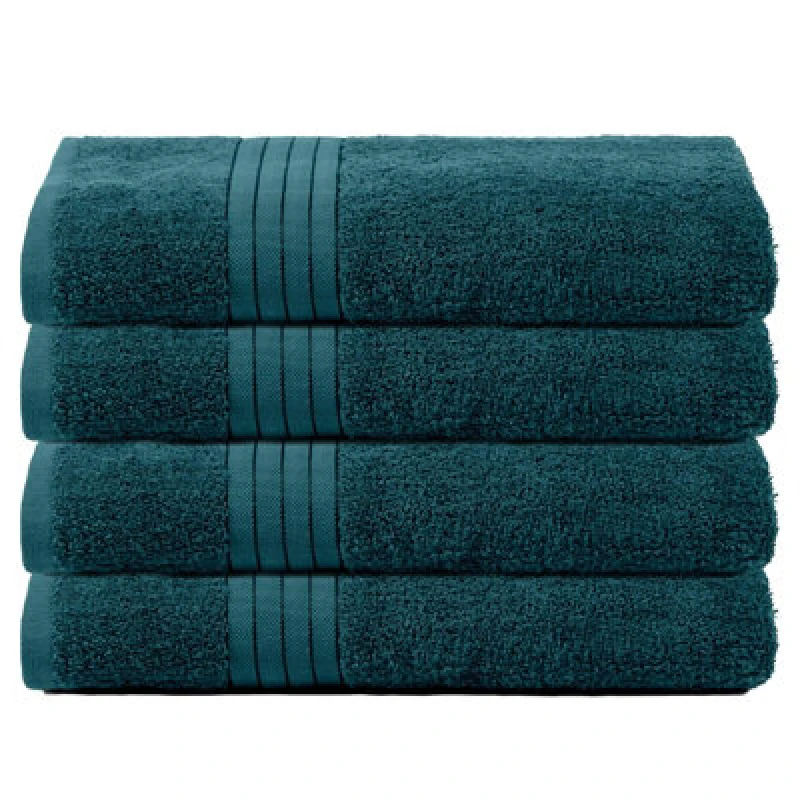 Image of OHS OHS 4 Pack of 100% Cotton Bath Sheet Bathroom Towel in Teal Teal Bath Sheet Unisex 5027434202775