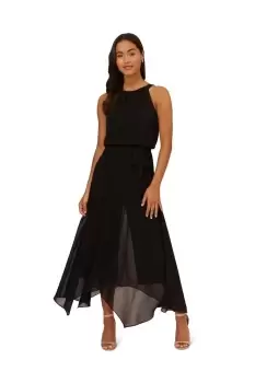 Image of Jersey And Chiffon Jumpsuit