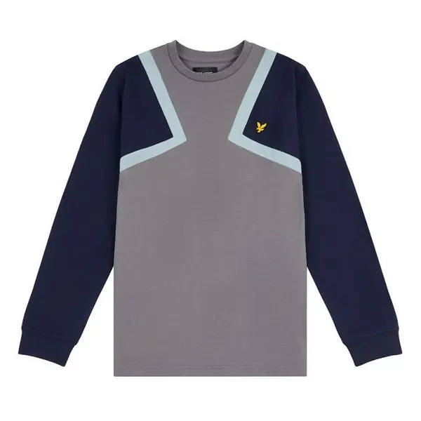 Image of Lyle and Scott DiagCut&SewLST Jn99 Long Sleeve T-Shirts 8-9 Yrs Grey 58033202185