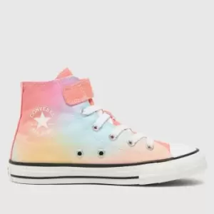 Image of Converse Multi-coloured All Star 1v Hi Rainbow Ombre Girls Junior Trainers