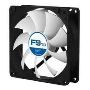 Image of Arctic F9 9.2cm Temperature Controlled Case Fan, Black & White, Fluid Dynamic, 6 Year Warranty