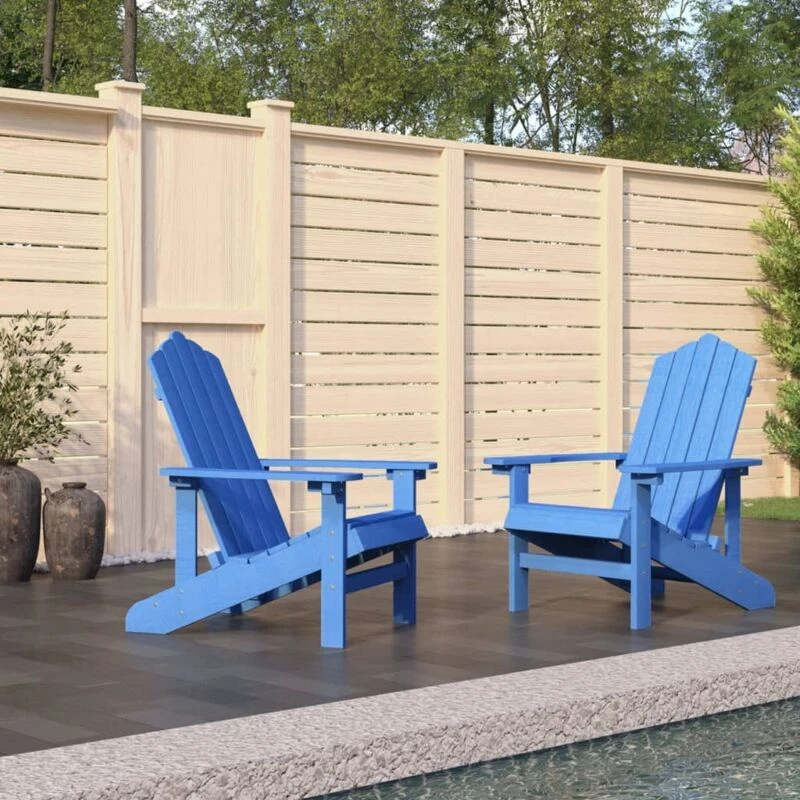 Image of VIDAXL Garden Adirondack Chairs 2 pcs hdpe Aqua Blue Vidaxl 3095695