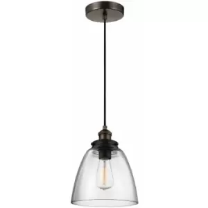 Image of Pendant Light Fitting Painted Aged Brass Finish Dark Weathered Zinc LED E27 60W