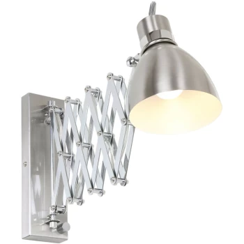 Image of Sienna Lighting - Sienna Jump Dome Wall Light Steel Brushed, Chrome Polished