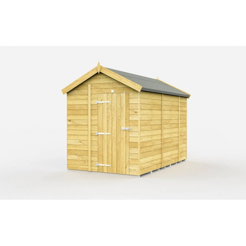 Image of Buttercup Farm 7 x 10 Feet Apex Shed - Single Door W/O Window - L302 x W214 x H217cm in Brown Brown Unisex