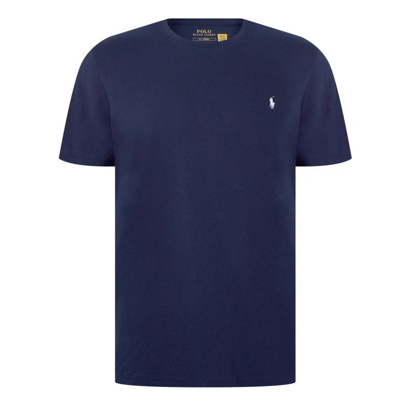 Image of Polo Ralph Lauren Mens Regular Fit Short Sleeve T-Shirt Navy / White male S