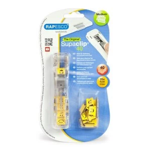 Image of Rapesco Supaclip 40 See Thru Dispenser & 25 Emji Clips