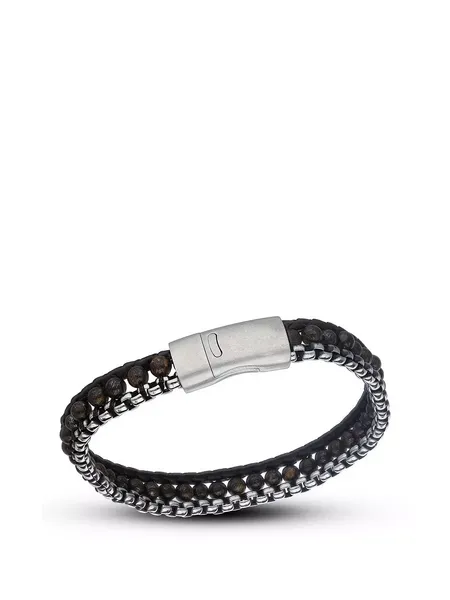 Image of Be You Mens Stainless Steel Bead Bracelet Bead Bracelets One Size Silver 71417611000