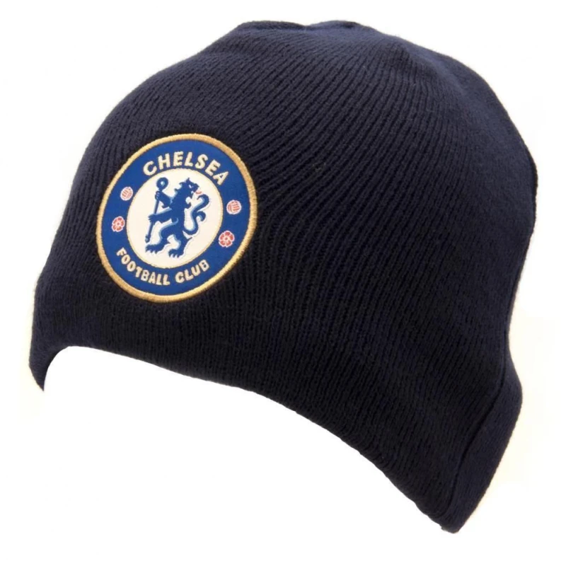 Image of Chelsea FC Chelsea FC Men Official Knitted Hat in Navy Navy One Size Male 5059000786754
