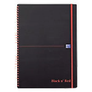 Image of OXFORD Black n' Red Poly Wirebound Notebook Ruled A4 140 Pages