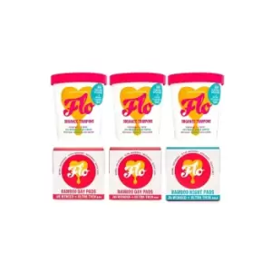 Image of Bundle of FLO Eco-Applicator Tampons, Bamboo Day and Night Pads