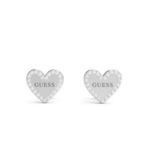 Image of Ladies Guess Heart To Heart Heart Frame Stud Earrings