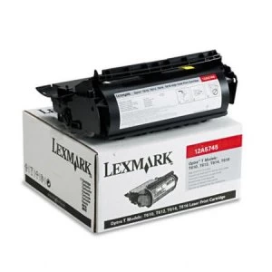 Image of Lexmark 12A5745 Black Laser Toner Ink Cartridge