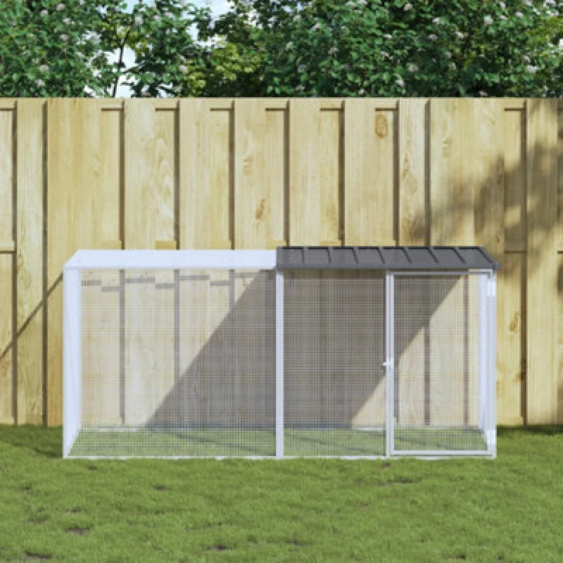 Image of VIDAXL Chicken Cage with Roof Anthracite 203x98x90cm Galvanised Steel Vidaxl 8720845916541