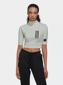 Image of adidas Mission Victory Slim Fit T-Shirt, Green, Size S, Women