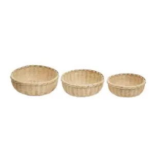 Image of Interiors by PH Round Bamboo Baskets, Natural, Set Of 3