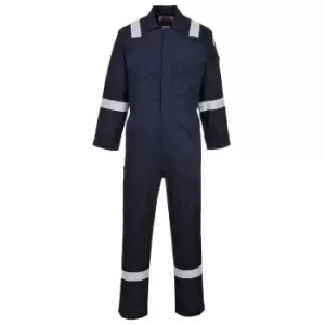Image of Biz Flame Mens Flame Resistant Lightweight Antistatic Coverall Navy Blue Extra Large 32"