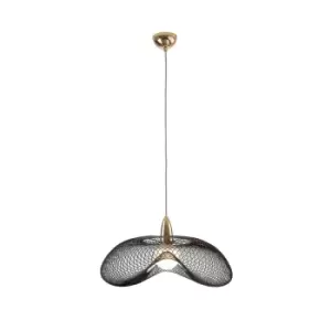 Image of Forma Wire Frame Pendant Ceiling Light Shiny Gold, Black, E27