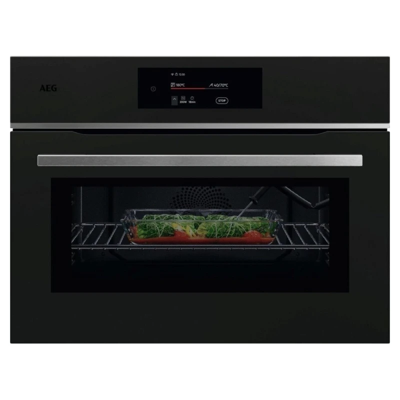 Image of AEG CombiQuick TK8NK721T 49 Litre 46cm High, Built In Combination Microwave Oven - Black