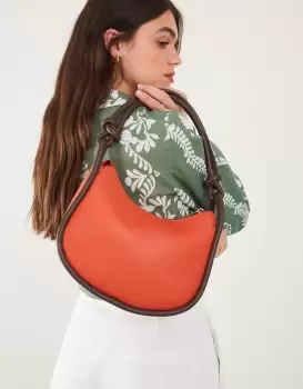 Image of Accessorize Womens Contrast Piped Knot Shoulder Bag, Size: 19x25cm