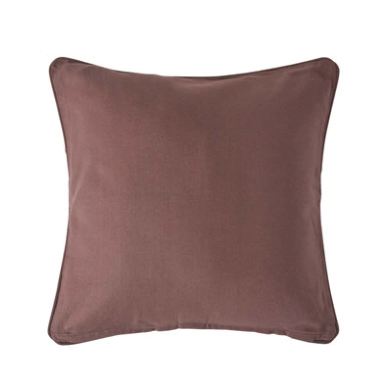 Image of Homescapes Cotton Plain Chocolate Cushion Cover, 60 X 60 Cm