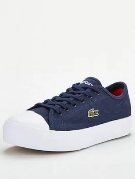 Image of Lacoste Ziane Plus Grand 120 Plimsolls - Blue/Orange, Navy/Orange, Size 7, Women