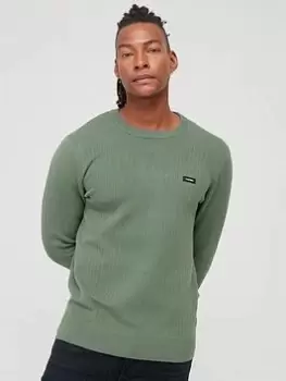 Image of Calvin Klein Structure Sweater - Green , Green, Size L, Men