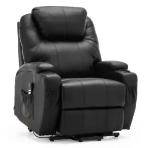 Image of Cinemo Heated Massage Dual Motor Rise Recliner - Black