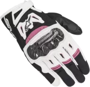 Image of Alpinestars Stella SMX-2 Air Carbon V2 Ladies Motorcycle Gloves, black-white-purple, Size S for Women, black-white-purple, Size S for Women