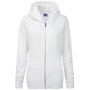 Image of Russell Ladies Premium Authentic Zipped Hoodie (3-Layer Fabric) (XS) (White)