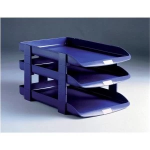 Image of Rexel Agenda 53mm Classic Risers Self-locking for Letter Trays Blue 1 x Pack of 5 Height Risers