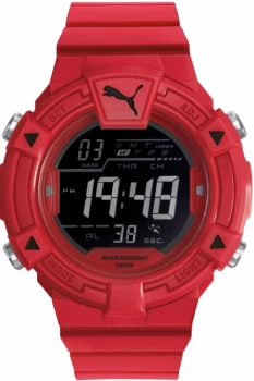 Image of Mens Puma PU91138 COLLIDE DIGITAL - red Black Alarm Chronograph Watch PU911381004