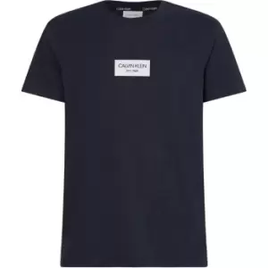 Image of Calvin Klein Box Logo T Shirt - Blue