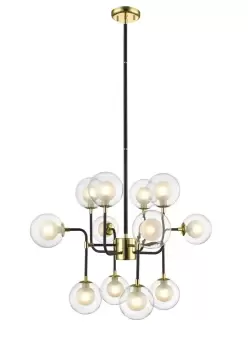 Image of Remy 12 Light Pendant Ceiling Light Gold Black
