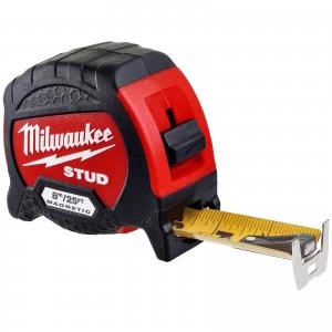 Image of Milwaukee STUD Tape Measure Generation 2 Imperial & Metric 26ft / 8m 27mm
