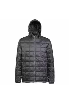 Image of Box Quilt Hooded Zip Up Jacket